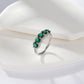 Lab Emerald Ring 925 Silver Micro-Set Green, Ring - Photo 2