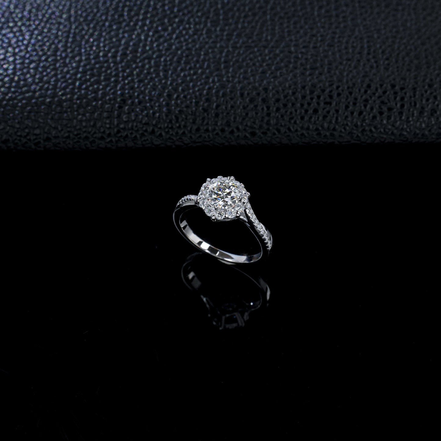 S925 Silver Sunflower Halo Lab Diamond Ring, Proposal Engagement Anniversary - Photo 3