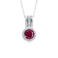 S925 Silver Lab Ruby Pendant Round Full Diamond Halo, Gift Versatile - Photo 5