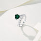 S925 Sterling Silver Lab Emerald Ring, Versatile Open Ring - Photo 5