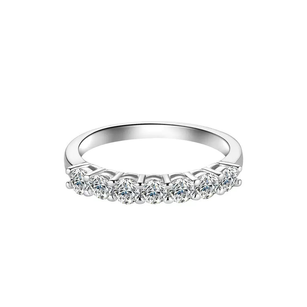 S925 Silver Pave Multi-Stone Slim Ring, Simple Band Ring - Photo 5