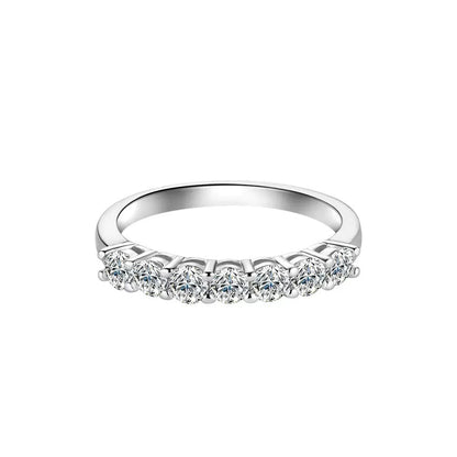 S925 Silver Pave Multi-Stone Slim Ring, Simple Band Ring - Photo 5