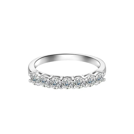 S925 Silver Pave Multi-Stone Slim Ring, Simple Band Ring - Photo 5