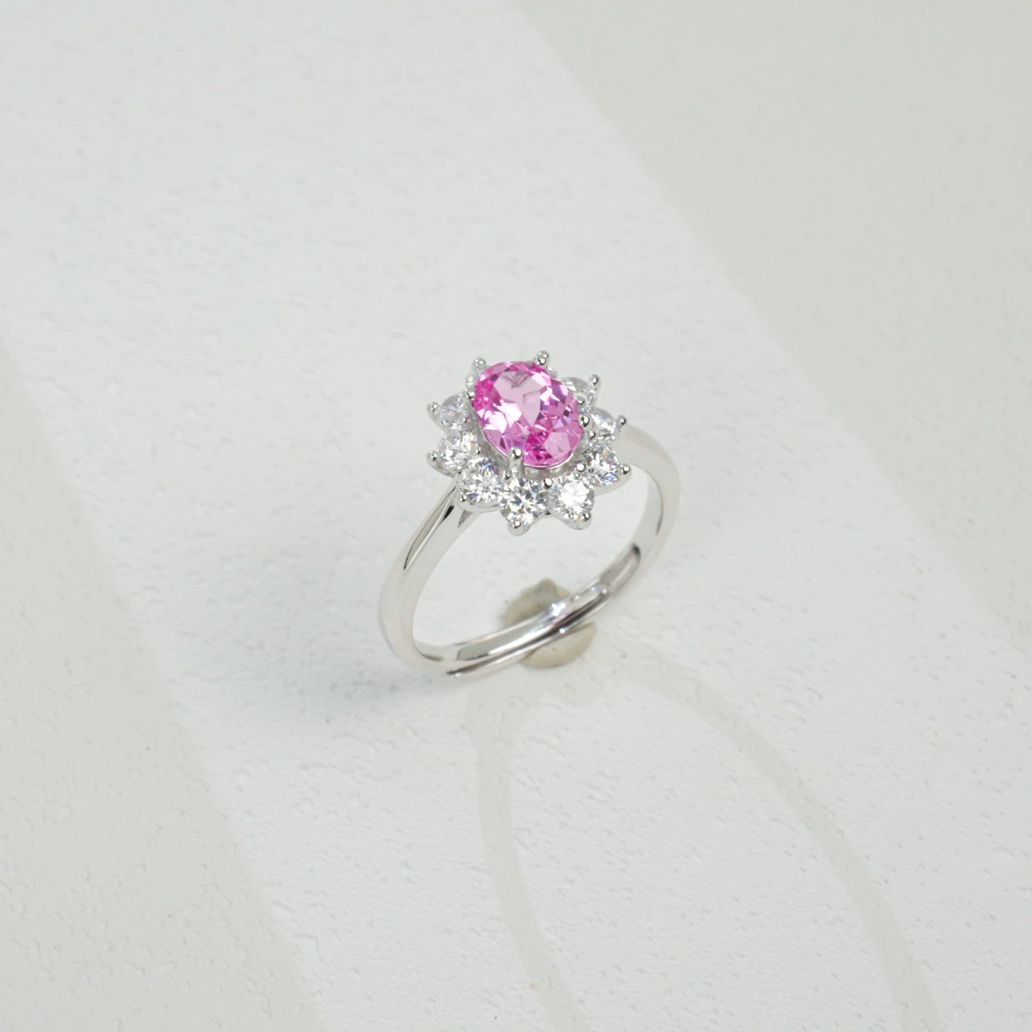 925 Sterling Silver Lab Padparadscha Ring, Versatile - Photo 3