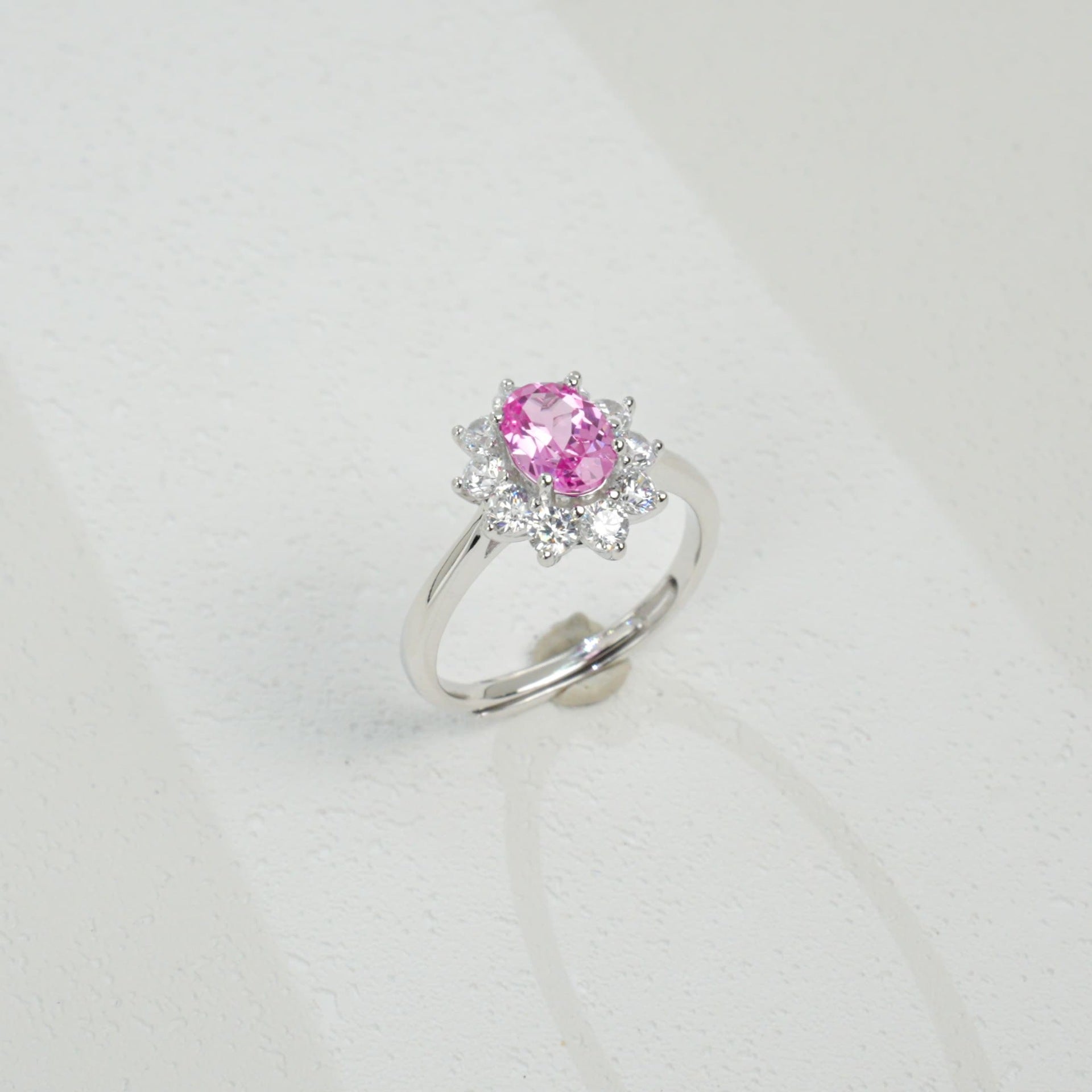 925 Sterling Silver Lab Padparadscha Ring, Versatile - Photo 3