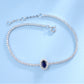 925 Sterling Silver Lab coloured Gemstone Oval Bracelet, Simple Versatile Premium - Photo 4