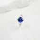 Bold Square Sapphire Sterling Silver Ring, Diamond Ring Proposal - Photo 4
