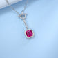 S925 Lab Ruby Necklace, Premium Necklace - Photo 4