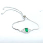 S925 Sterling Silver Lab Emerald Bracelet, Diamond Premium - Photo 4