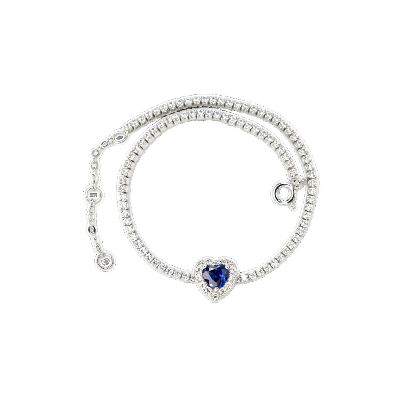 S925 Lab Sapphire Bracelet, Versatile Sterling Silver - Photo 5