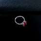 S925 Silver Cushion Ruby Ring 4-Claw Setting, Bold Proposal Engagement - Photo 3