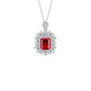 Lab Ruby Necklace 925 Silver Original Design Sugarloaf, Elegant Evening - Photo 1