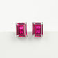 925 Sterling Silver Lab Ruby Earrings, Minimalist Elegant for Women - Photo 5