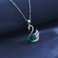 Lab Emerald Cute Swan Pendant, Premium Unique Necklace - Photo 4