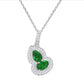 925 Sterling Silver Lab Emerald Gourd Necklace, National Style Versatile for Women - Photo 1