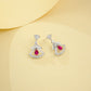 S925 Sterling Silver Lab Ruby Skirt Earrings, Designer for Women - Photo 4