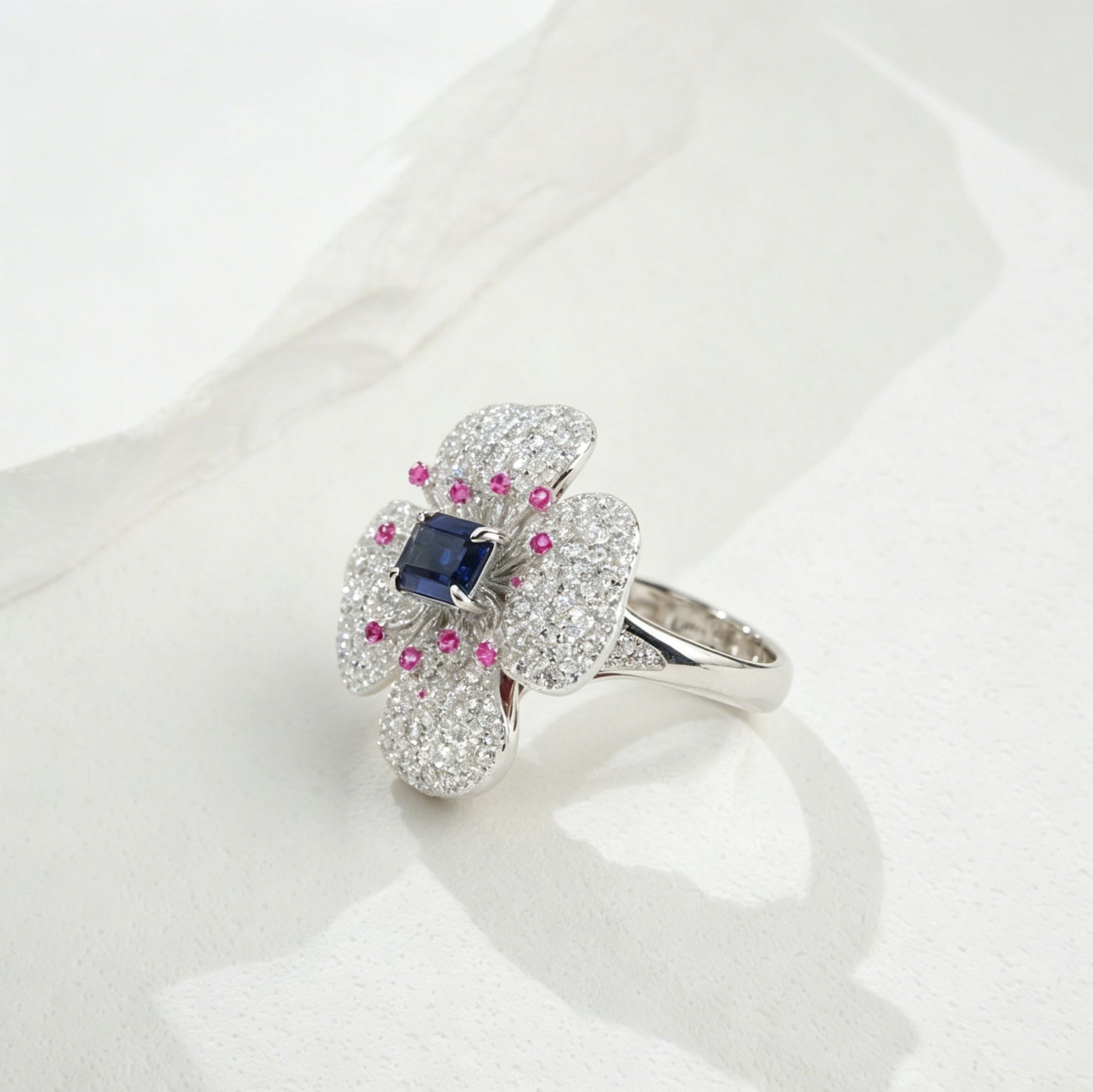 S925 Sterling Silver Lab Sapphire Ring, Versatile Gift for Mother - Photo 4