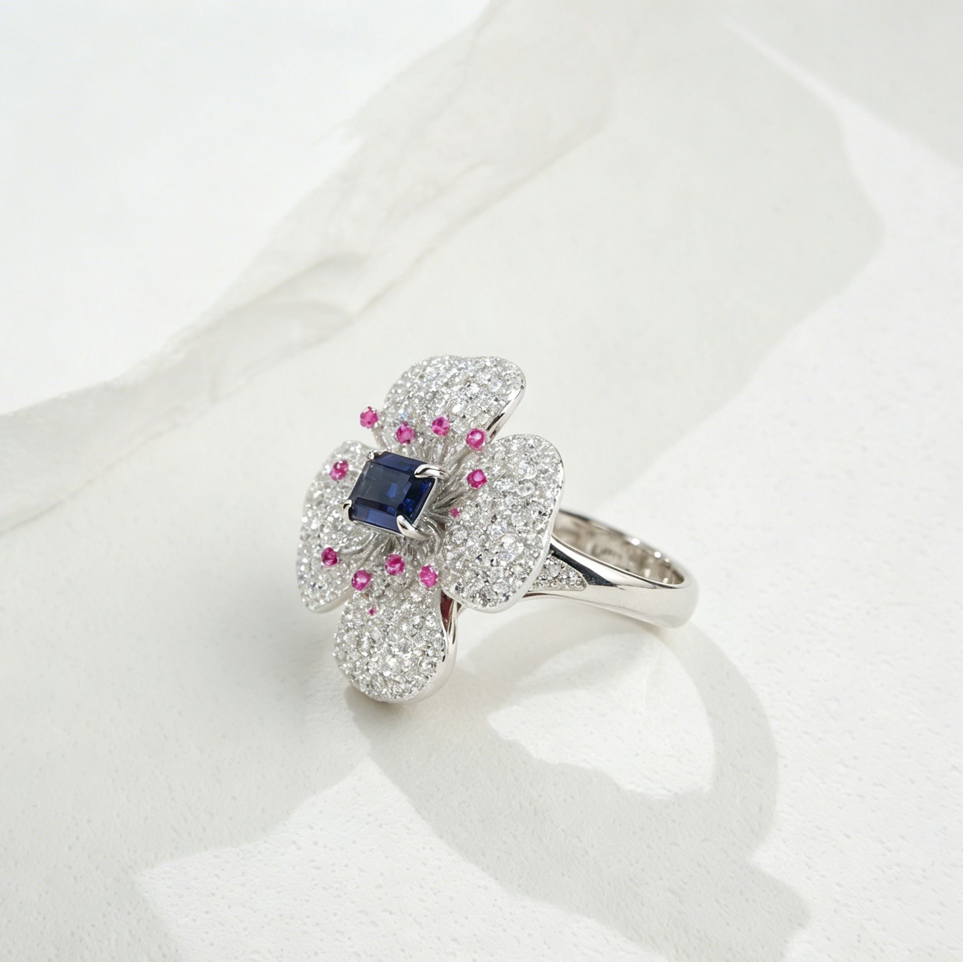 S925 Sterling Silver Lab Sapphire Ring, Versatile Gift for Mother - Photo 4