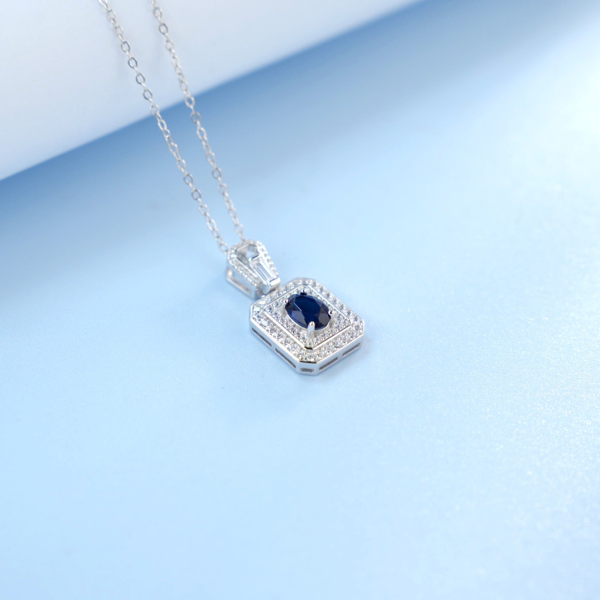S925 Sterling Silver Lab Sapphire Choker Necklace for Women, Premium Versatile - Photo 4