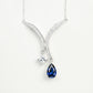 S925 Sterling Silver Lab Sapphire Necklace for Women, Premium - Photo 4