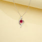 S925 Silver Double Arc Wrap Round Lab Ruby Pendant Choker, Gentle - Photo 4