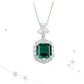 S925 Sterling Silver Lab Emerald Necklace, Versatile Elegant for Women - Photo 1
