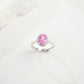 S925 Sterling Silver Lab Padparadscha Ring for Women, Versatile Designer - Photo 3