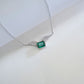 S925 Sterling Silver Lab Emerald Angel Wings Sweater Chain Choker, Vintage for Women - Photo 3