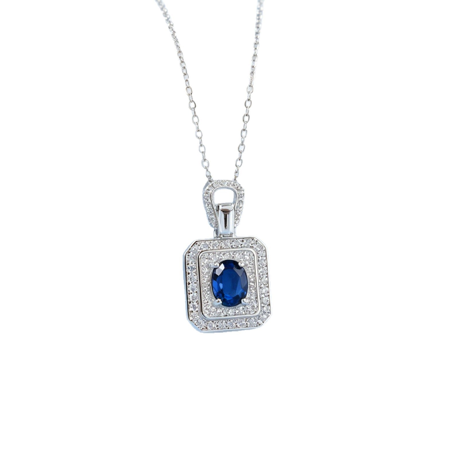 S925 Sterling Silver Lab Sapphire Choker Necklace for Women, Premium Versatile - Photo 5