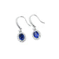 S925 Silver Oval Lab Sapphire Halo Ear Hooks, Birthday Gift - Photo 5