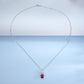 Square S925 Silver Pendant Pigeon Blood Ruby Necklace, Diamond Versatile - Photo 4