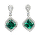 925 Sterling Silver Lab Emerald Stud Earrings, Versatile Premium - Photo 1
