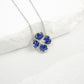 Lucky Four-Leaf Clover Sapphire 925 Silver Necklace, Simple Birthday Holiday - Photo 2