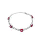 S925 Silver Square Ruby Bracelet, Geometric Hollow Chain - Photo 5