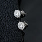 S925 Sterling Silver Lab Diamond Pave Stud Earrings, Auspicious Year Gift - Photo 3