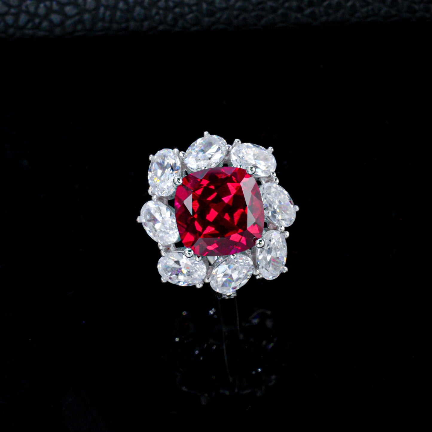 S925 Silver Lab Ruby Ring, Style Evening Engagement - Photo 6