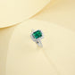 S925 Sterling Silver Lab Emerald Ring for Women, Vintage - Photo 1