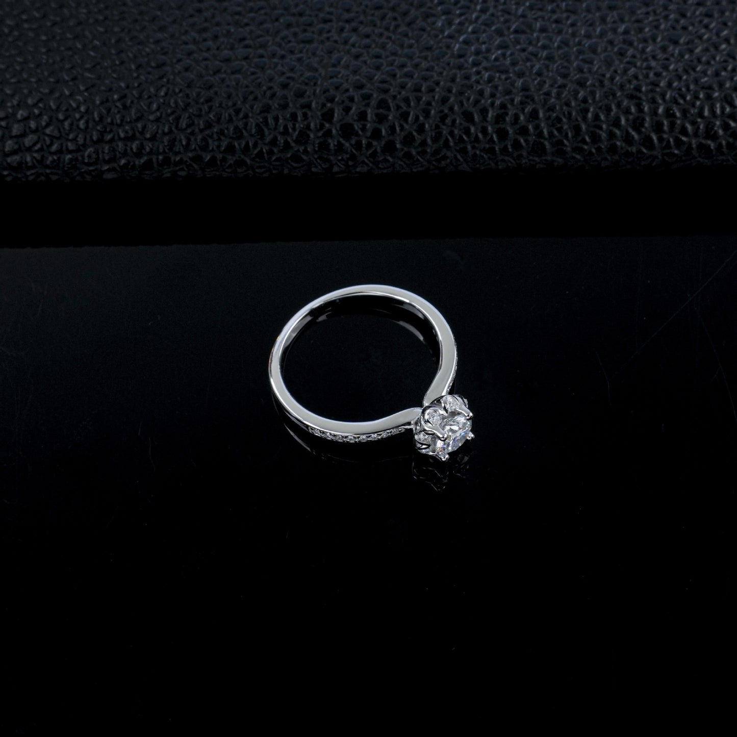 Ring S925 Silver Snowflake 8-Claw Halo Round Diamond Lab, Proposal Engagement Gift - Photo 4