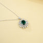 S925 Sterling Silver Lab Emerald Necklace with Diamonds, Premium Choker for Women - Photo 1