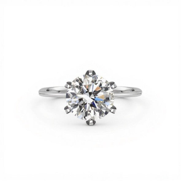 1-Carat S925 Sterling Silver Lab Diamond Six-Prong Ring, Classic Engagement Gift for Women - Photo 5