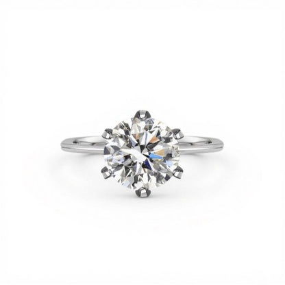 1-Carat S925 Sterling Silver Lab Diamond Six-Prong Ring, Classic Engagement Gift for Women - Photo 5