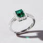 S925 Sterling Silver Lab Emerald Ring, Vintage - Photo 5