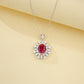 925 Silver Women's Versatile Lab Ruby Necklace, Minimalist Premium Simple - Photo 4