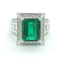 S925 Sterling Silver Lab Emerald Ring, Versatile Ring - Photo 5