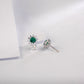 S925 Sterling Silver Lab Emerald Earrings, Simple - Photo 4