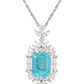 S925 Silver Emerald-Cut Paraiba Pendant Necklace Halo, Versatile Premium - Photo 5