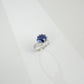 Lab-Created Cornflower Sapphire Ring S925 Sterling Silver - Photo 4