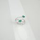 925 Silver Lab Emerald Double Teardrop Snake Wrap Design, Premium Silver Ring - Photo 3