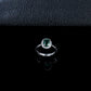 S925 Silver Oval Emerald Open Ring, Classic Halo Design - Photo 2