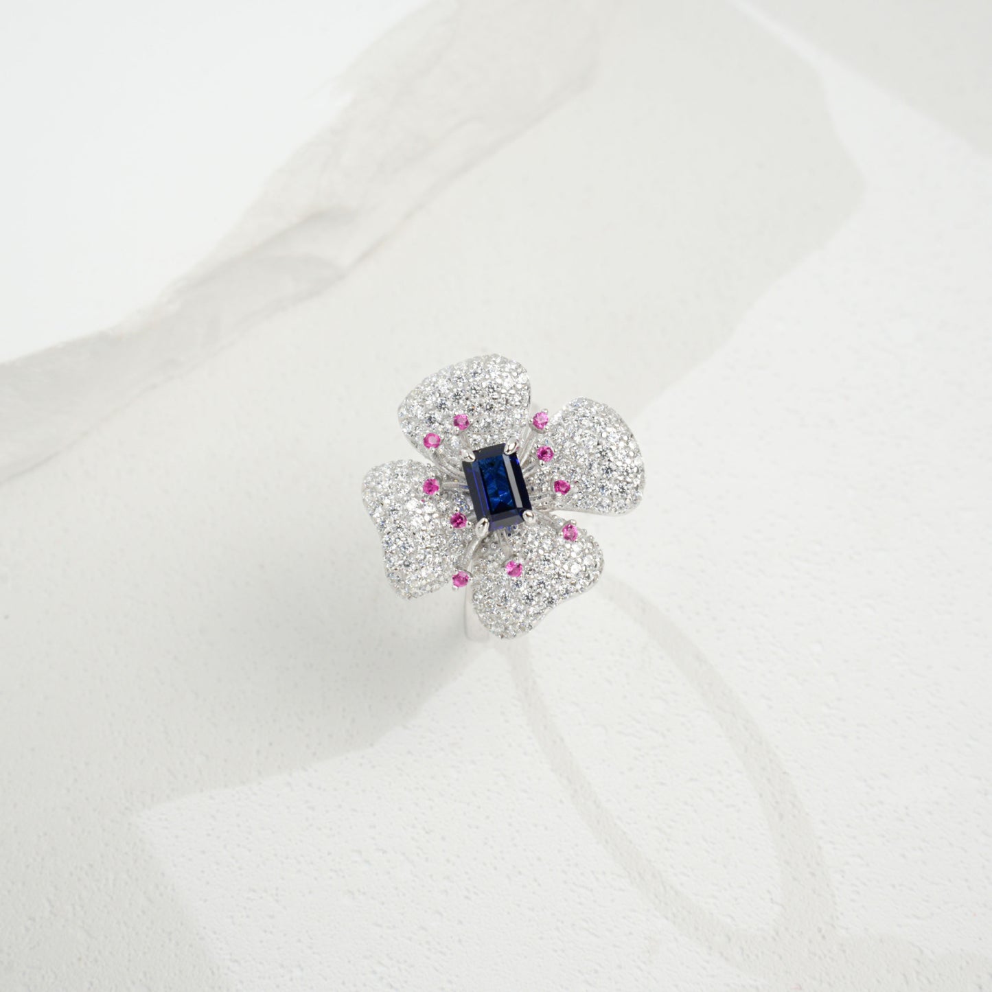 S925 Sterling Silver Lab Sapphire Ring, Versatile Gift for Mother - Photo 2